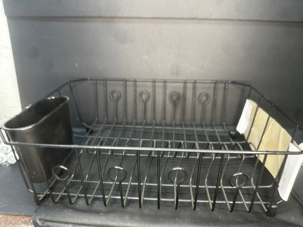 NEW Rubbermaid 6032 Dish Drainer, Black Wire, Large, Dry Rack 13.8 X 17.6 X 5.9
